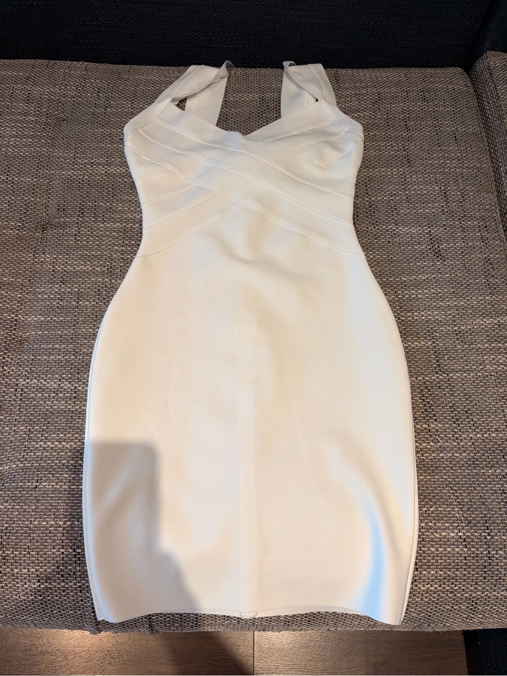 Ivory Sleeveless Mini Bodycon Dress